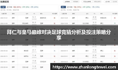 拜仁与皇马巅峰对决足球竞猜分析及投注策略分享